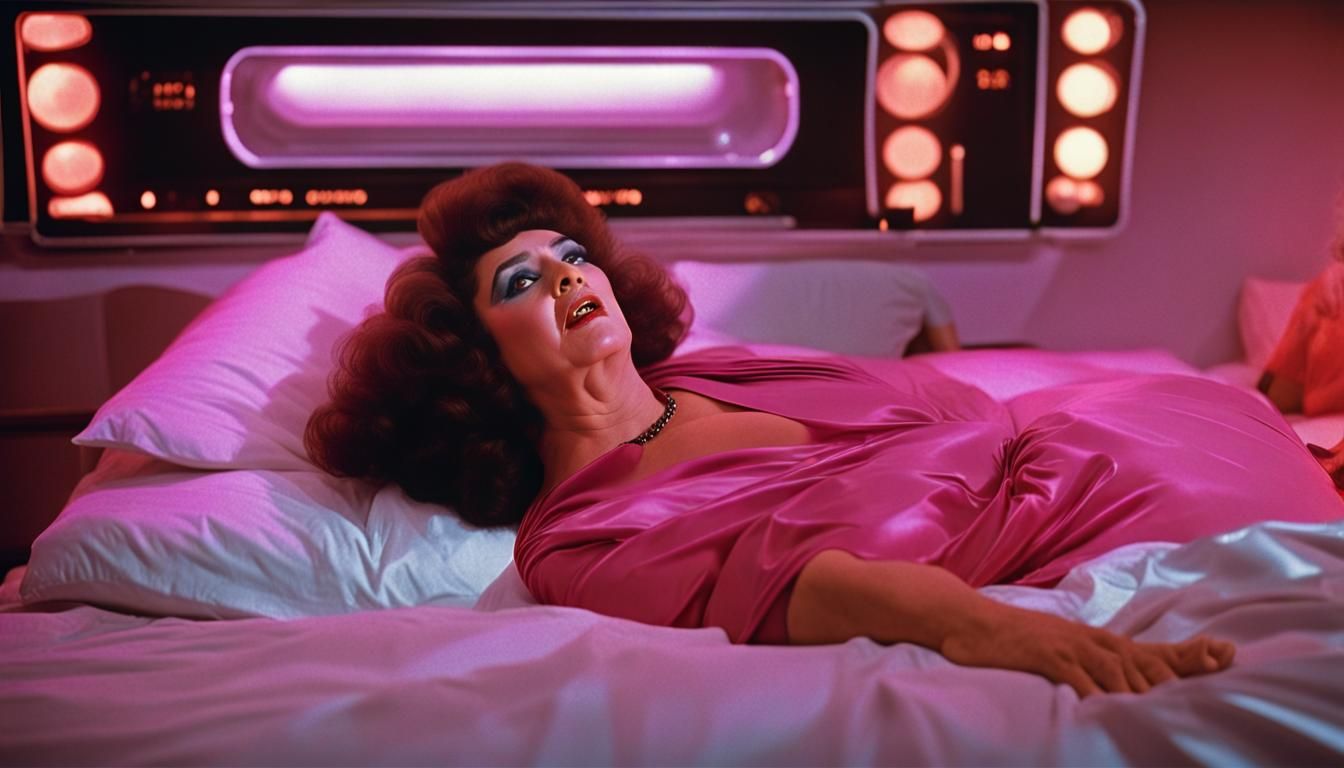 Divine as Edna Turnblad in Retro-Futuristic Film Still