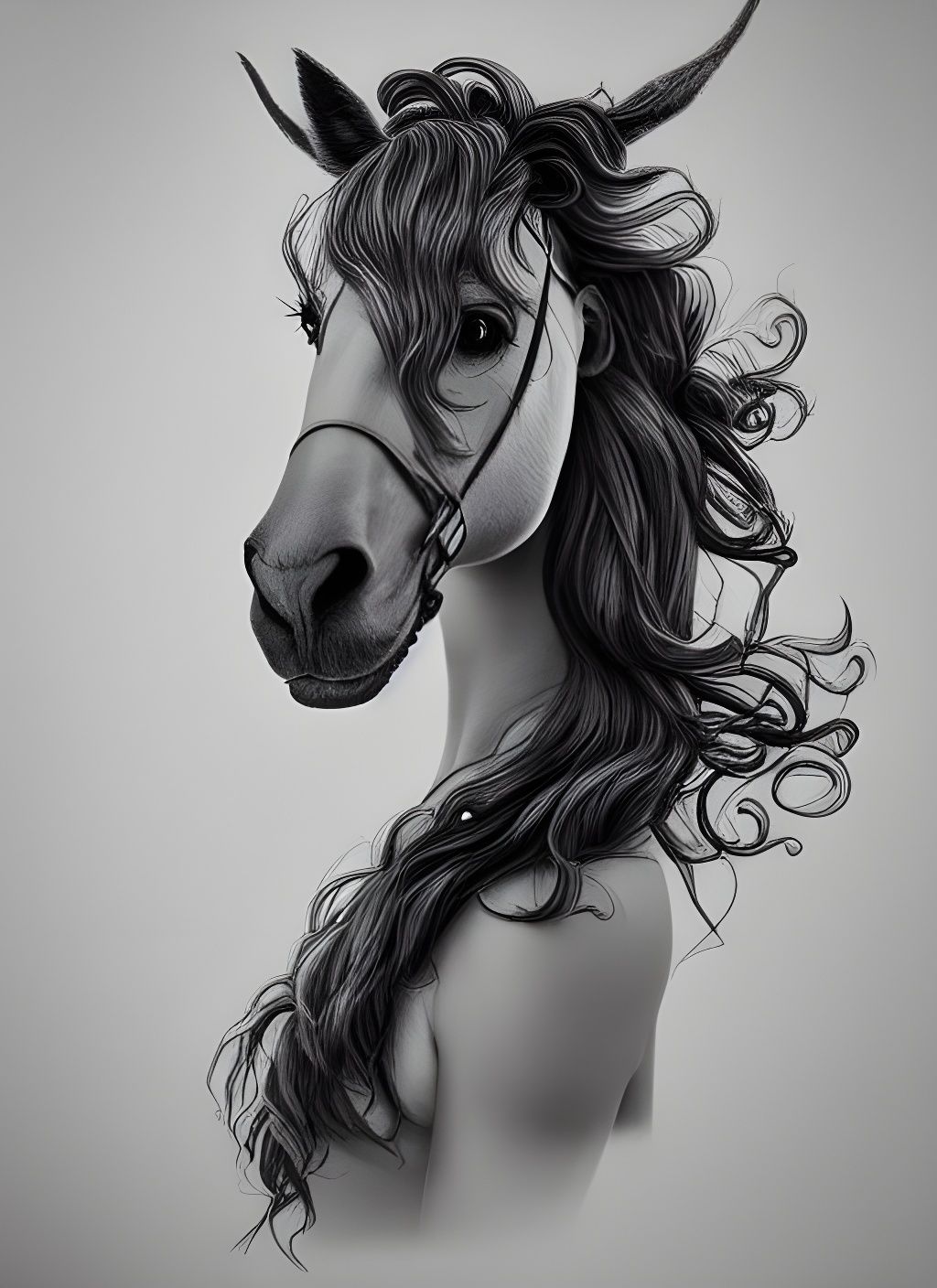 Detailed Portrait of a Female Centaur in Fantasycore