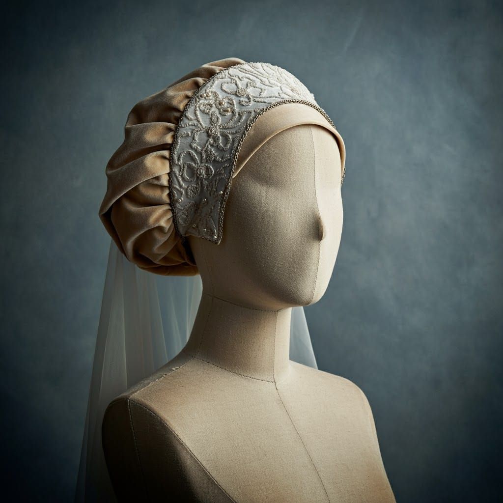 Embroidered Medieval Headpiece in Renaissance Style
