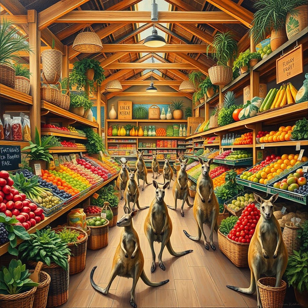 Kangaroo Marketplace in Earthy Splendor