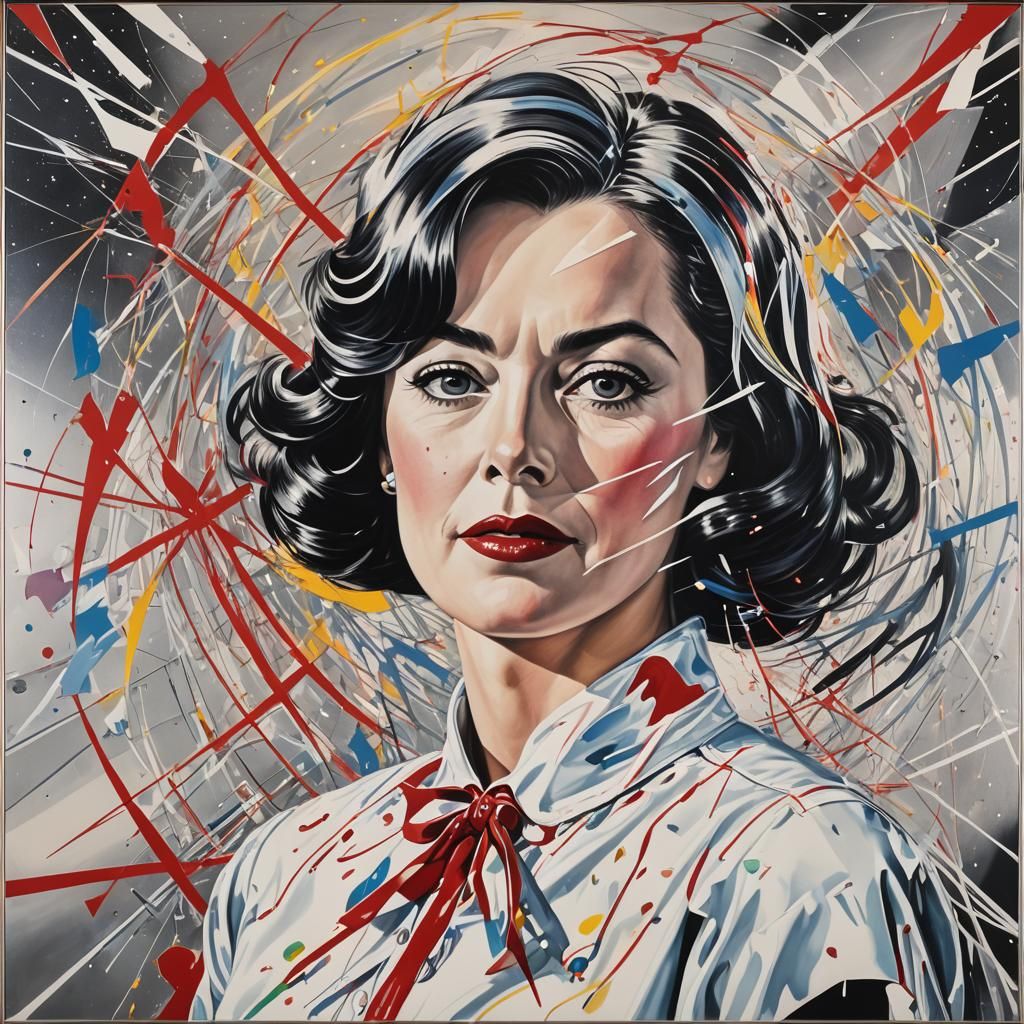 Abstract Portrait in Pop Art Style