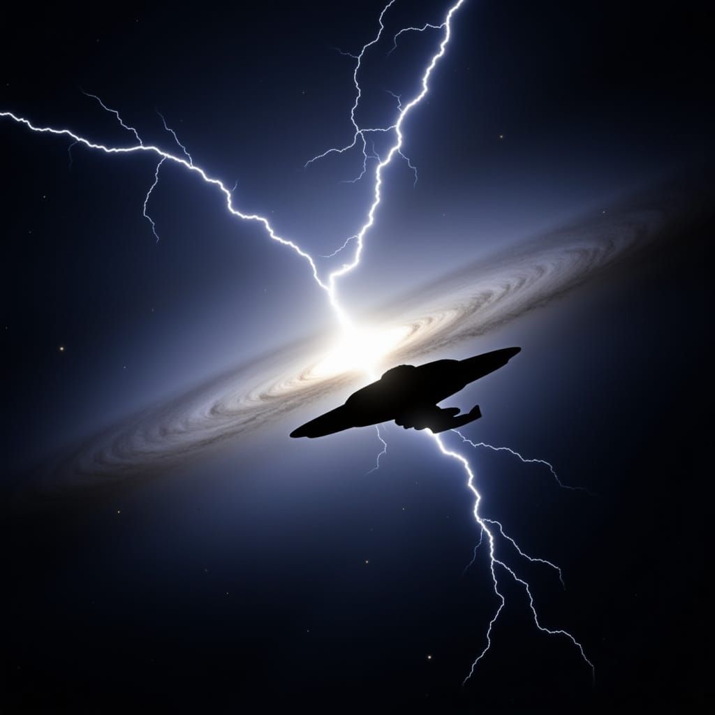 Space Scout Ship Emerges from Black Hole