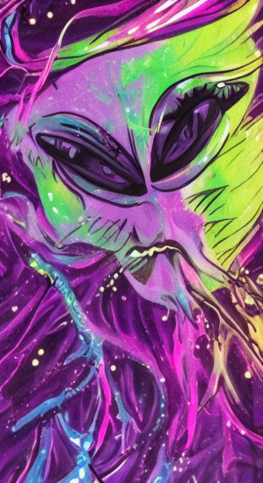 Ethereal Cosmic Warrior in a Magenta Nebula