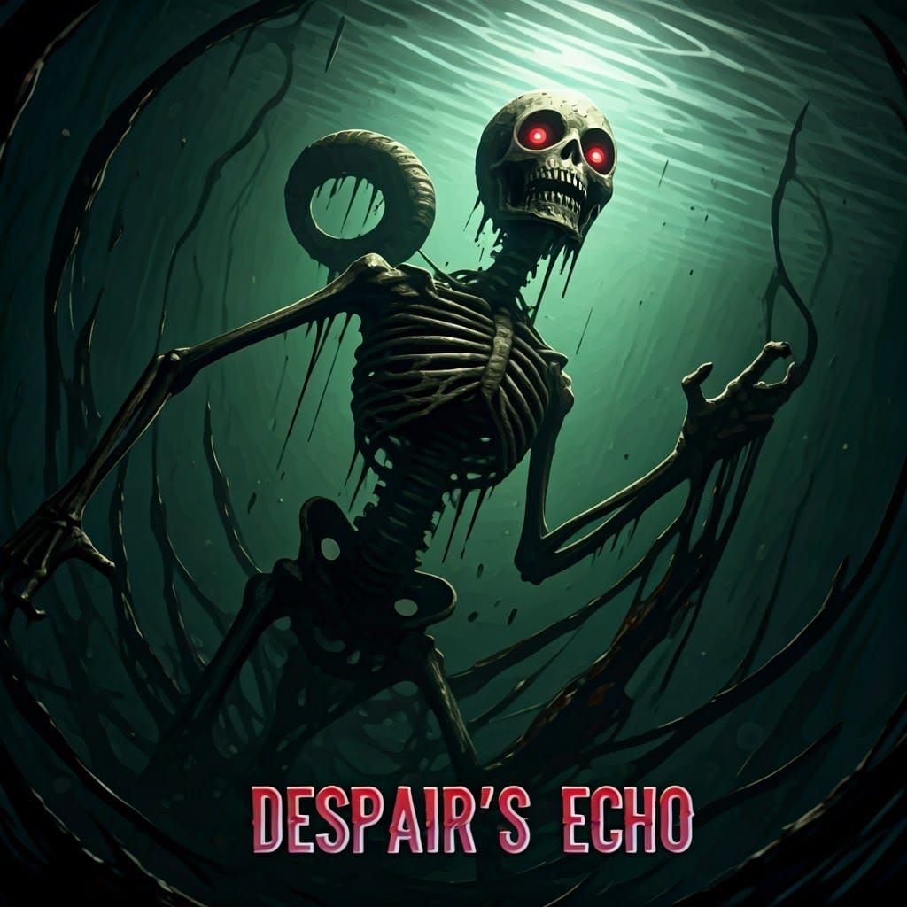 Twisted Horror Figure Overwhelms Dark Underwater Void