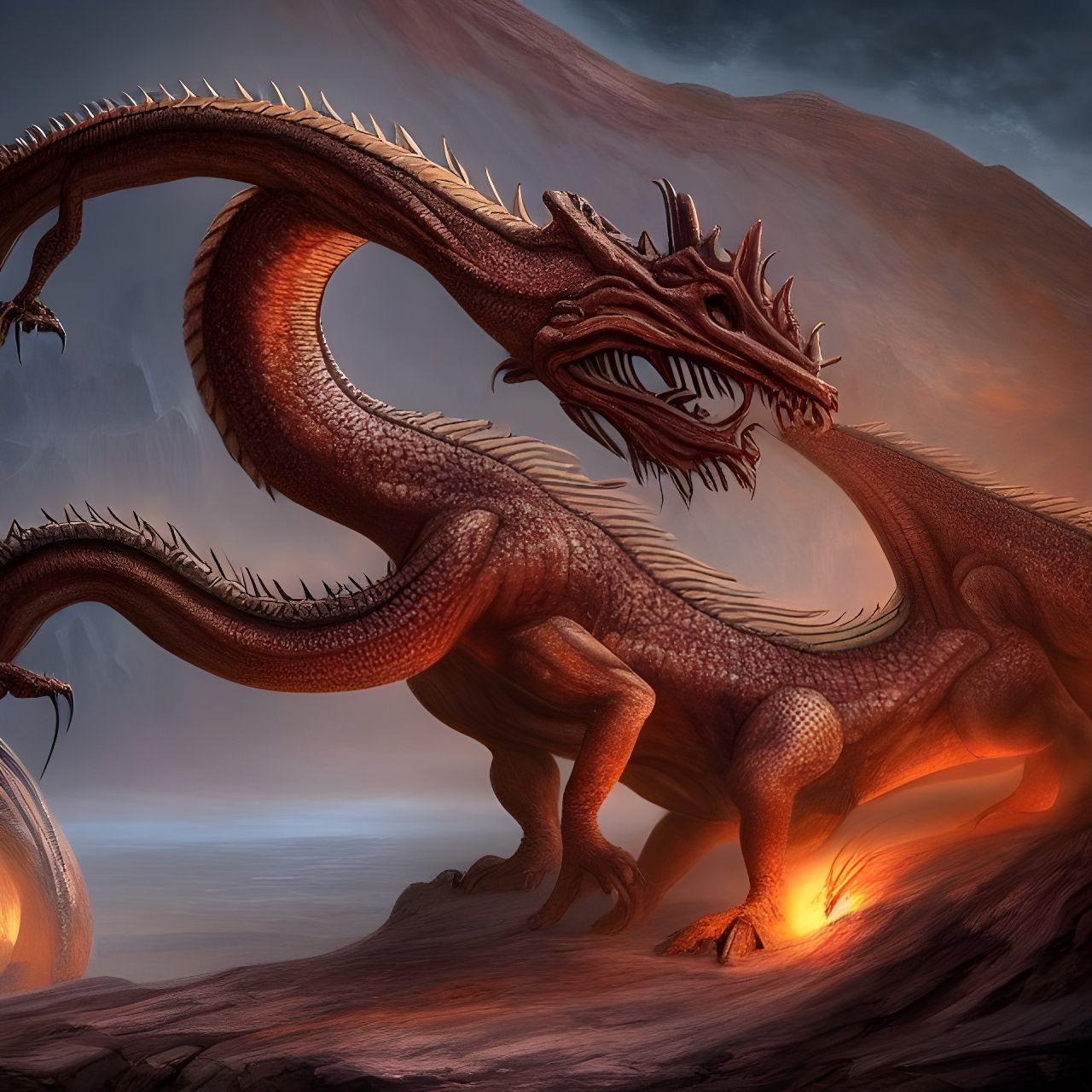 Prehistoric Dragon Fossil on Distant Planet