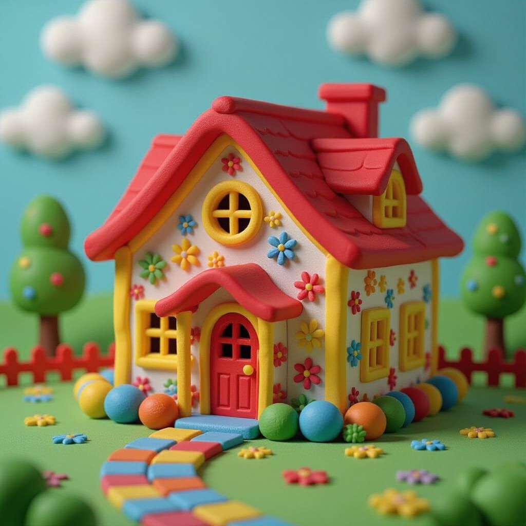 Surreal Psychedelic Play-Doh House