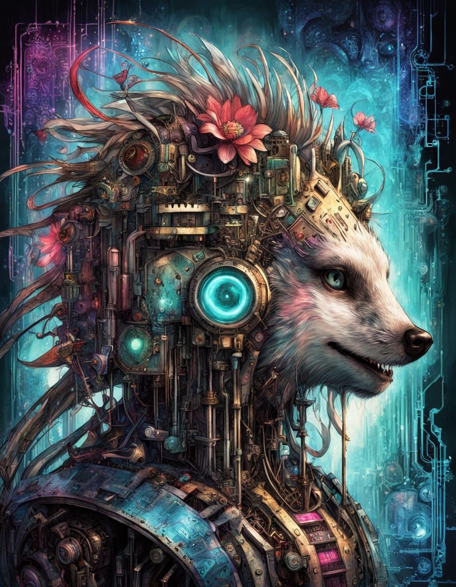 Cybernetic Hedgehog Robot with Circuit Board Design