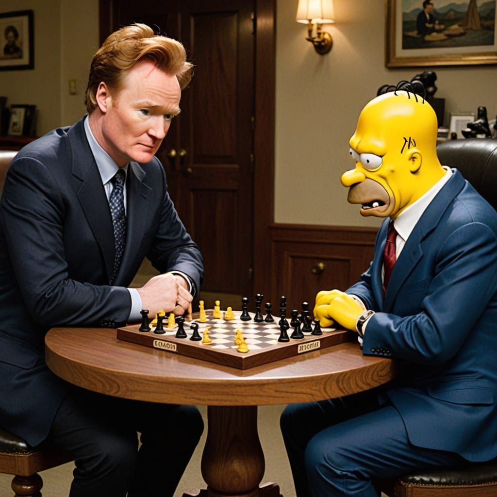 Conan O'Brien Battles Homer Simpson in Epic Chess Match