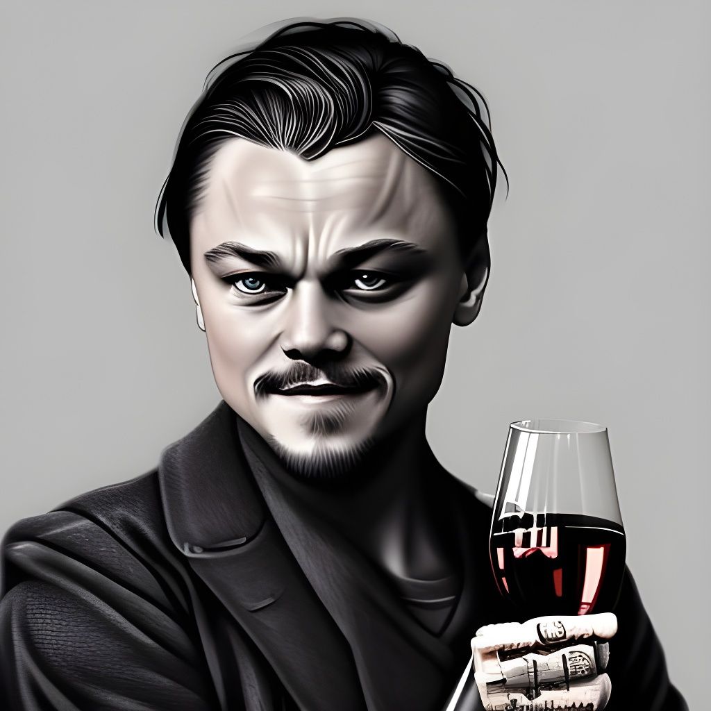 Leonardo di Caprio Portrait in Art Nouveau Style