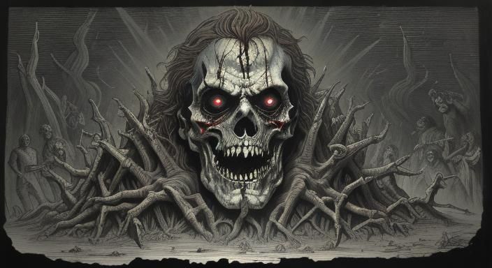 Evil Dead Possession in the Style of Gustave Doré