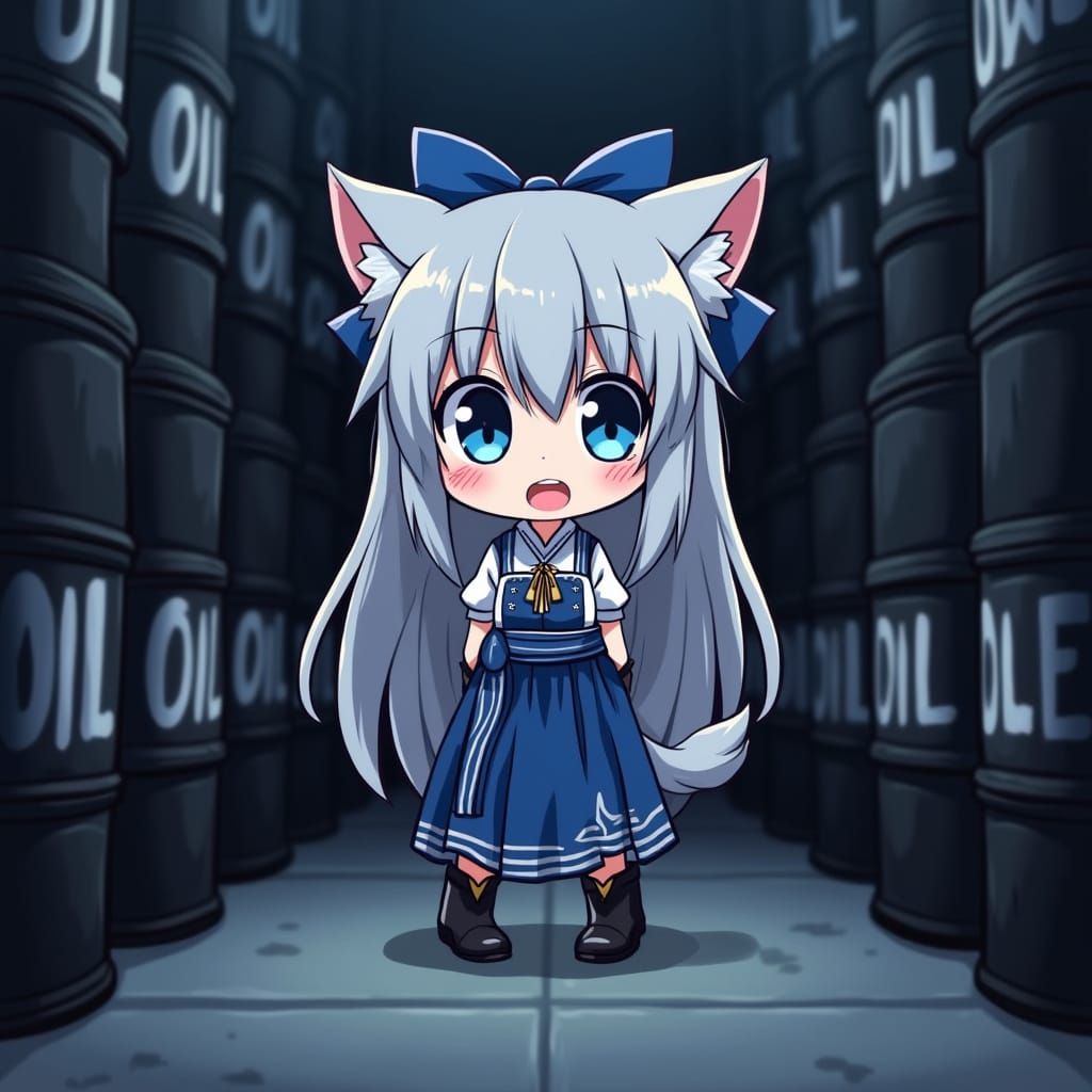 Adorable Anime Catgirl Hiding in Storage Unit
