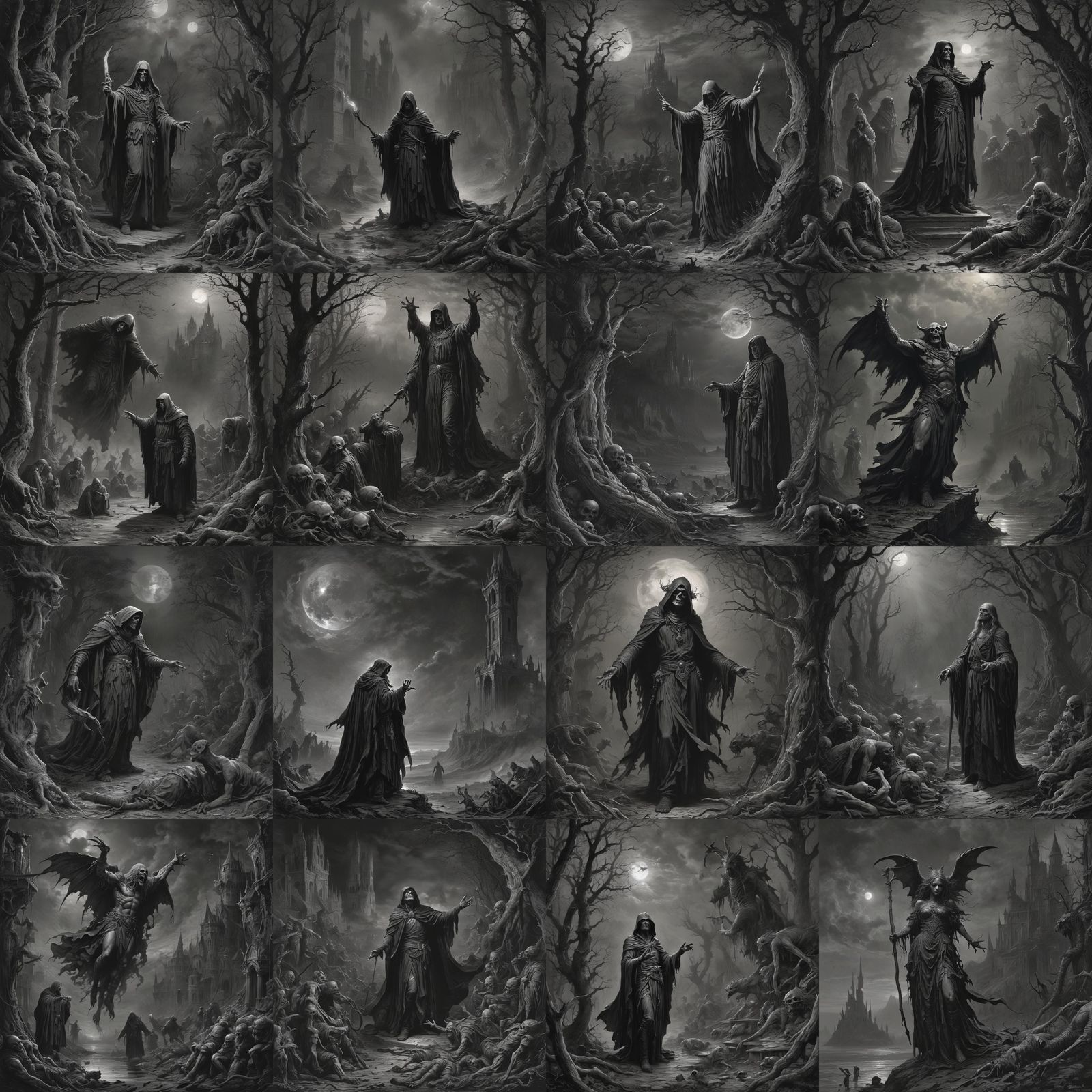 Horror Magic in Gustave Doré Style