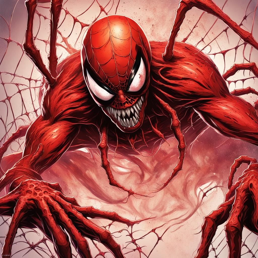 Marvel Spider in Red Mist Carnage Battle