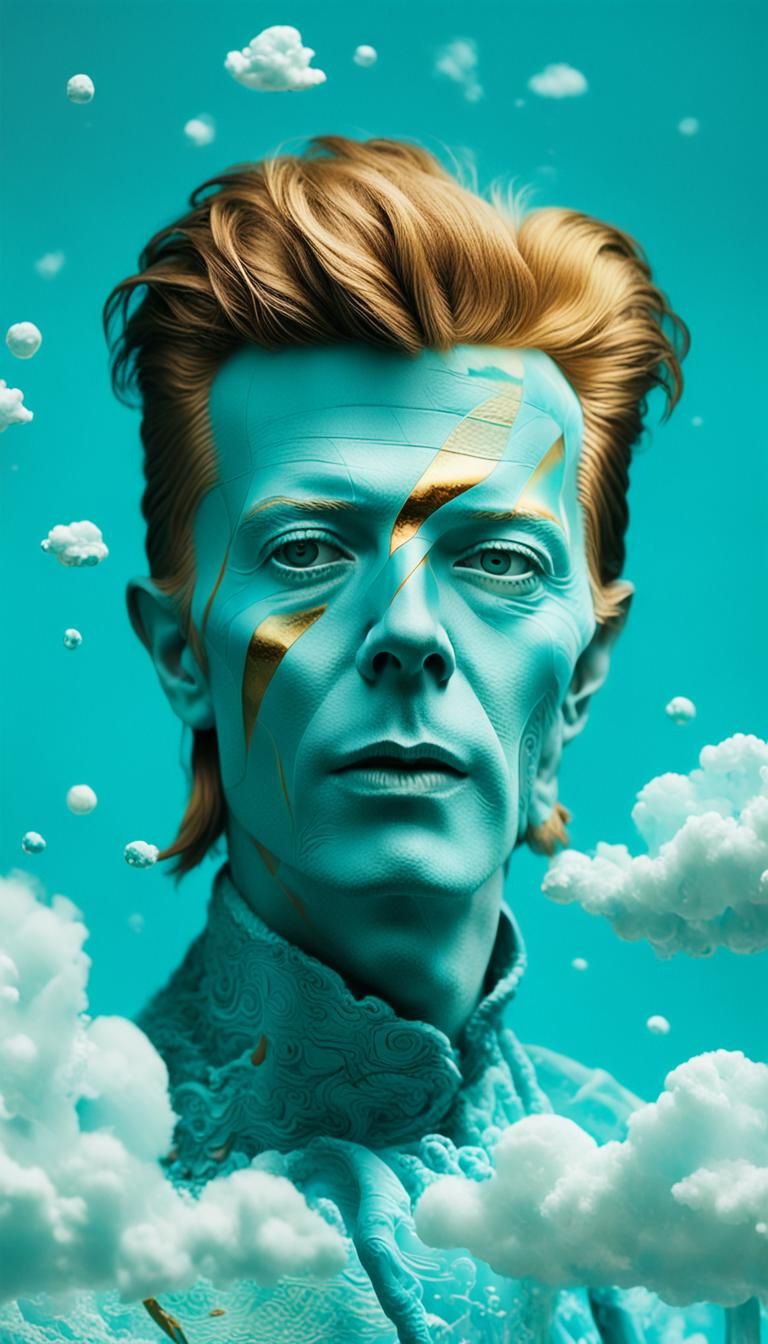 David Bowie as Cloud in Turquoise Surrealism