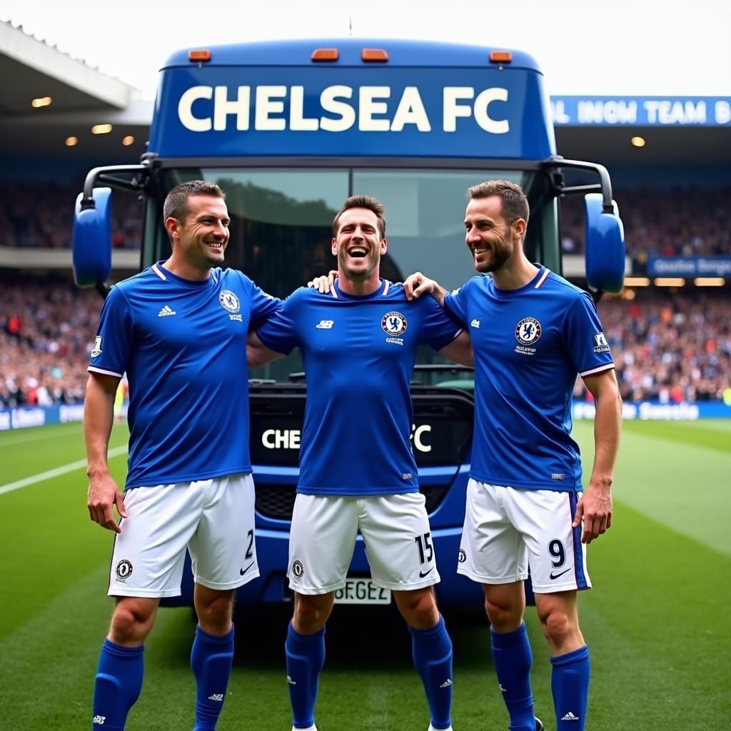 Chelsea Legends Celebrate on Pitch at Stamford Bridge