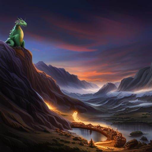 Epic Dragons in Dark Fantasy Style