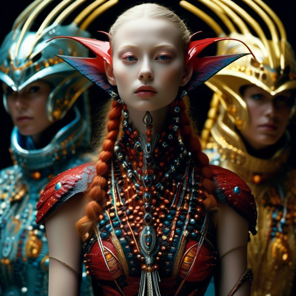 Abstract Alien Portraits in a Bizarre Landscape