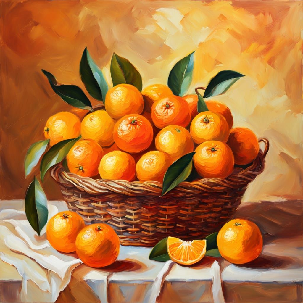 Vibrant Still Life in Oil Painting Style