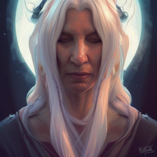 Baba Yaga Portrait in Hyperdetailed Art Nouveau Style