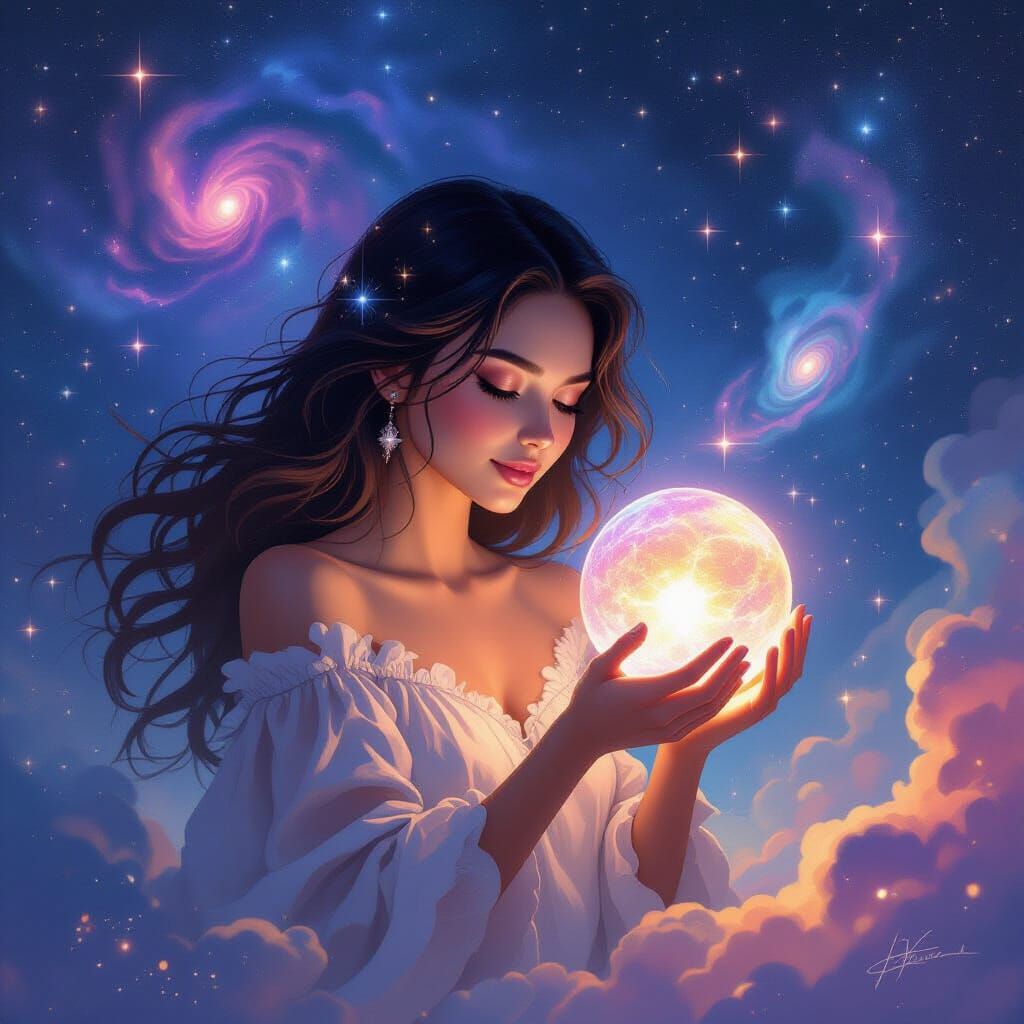 Celestial Orb Holder in Ethereal Style