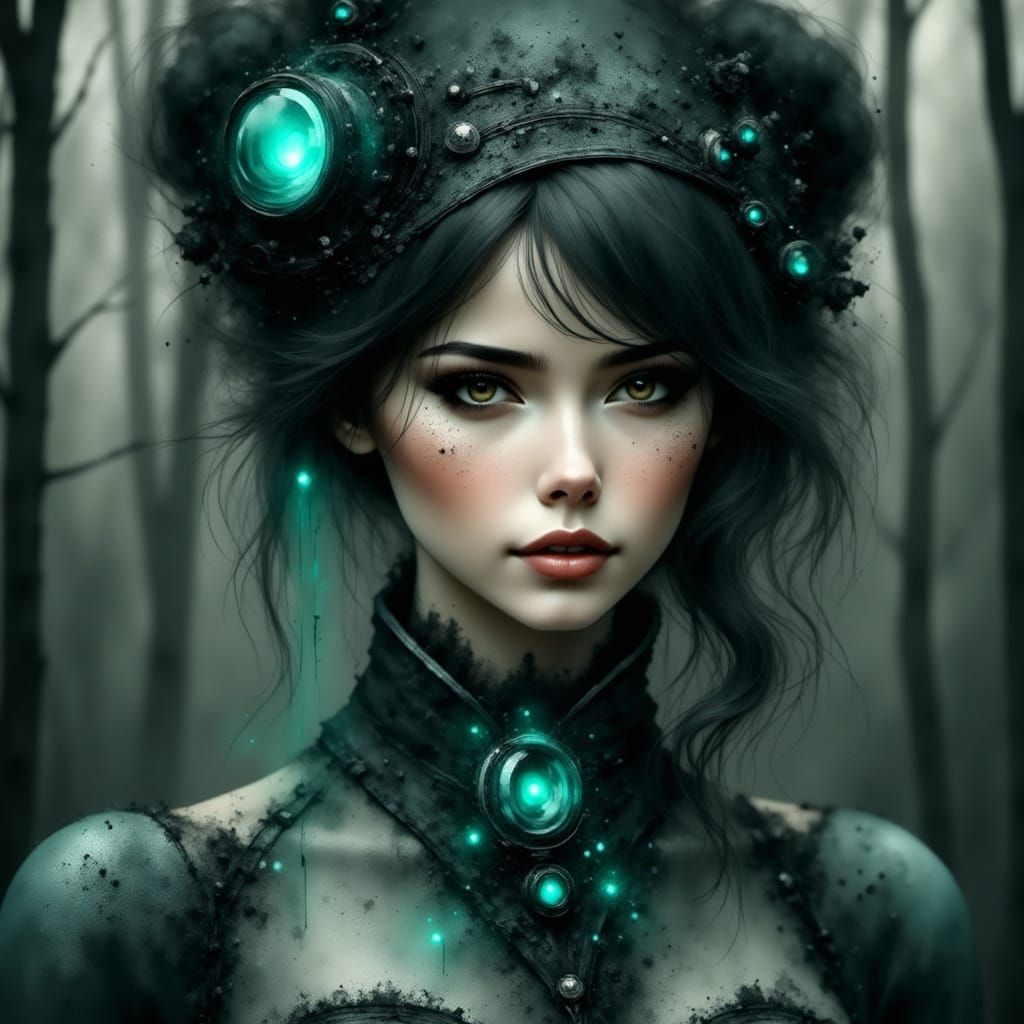 Hyper Realistic Portrait of a Woman in Steampunk Attire
