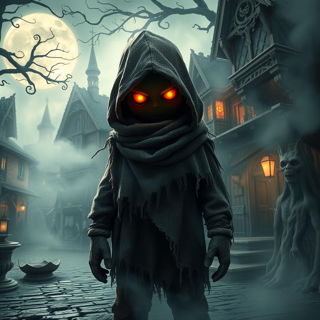 Sam from Trick 'r Treat in Ethereal Town Square