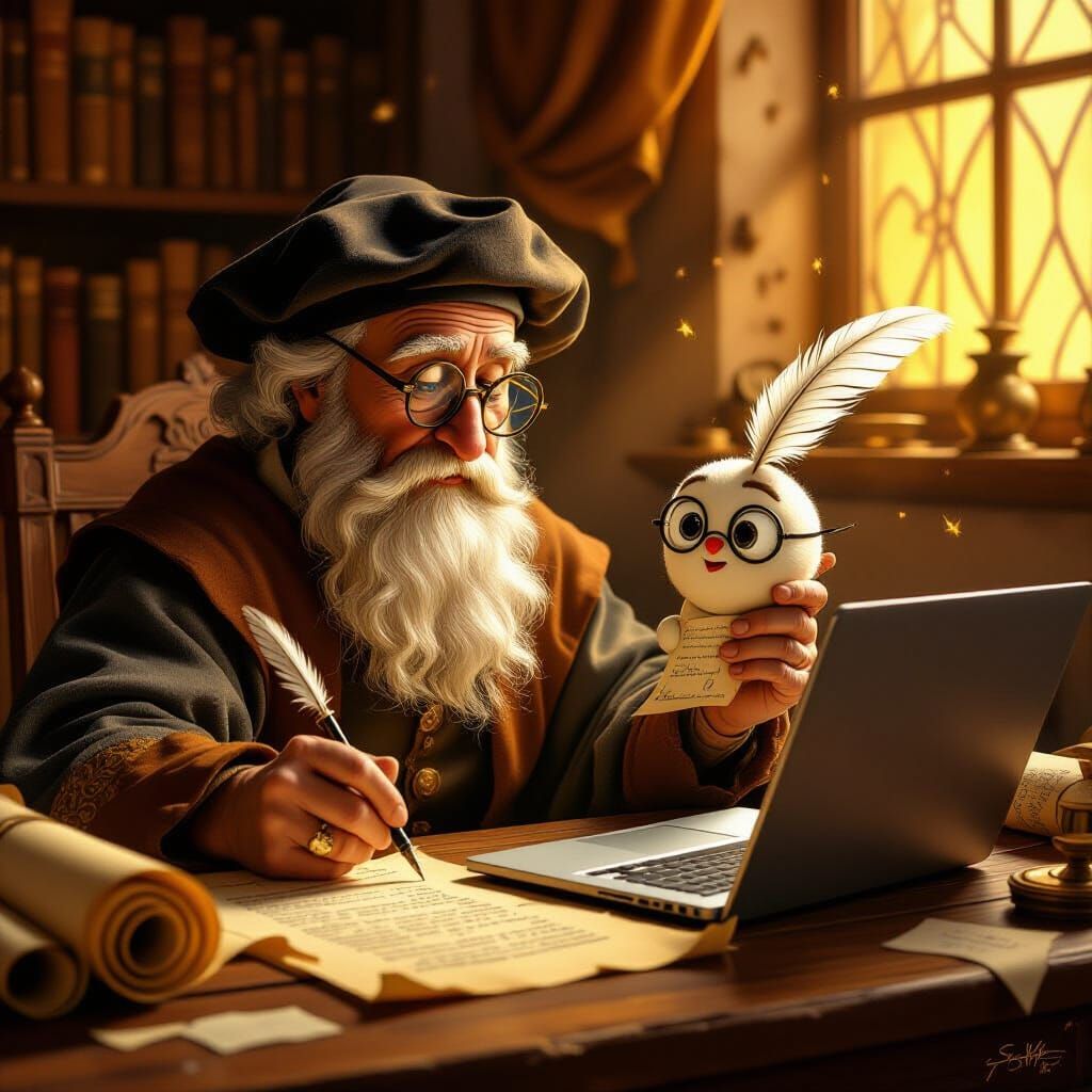 Ancient Scroll Teaches Laptop to Write in Masterpiece Style