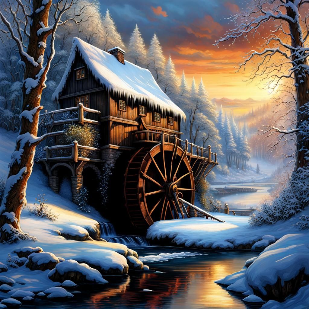 The Watermill in Winter