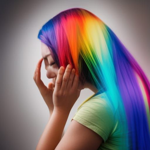 Rainbow Tears: A Melancholic Moment