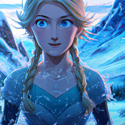 Elsa in Studio Ghibli Style by Makoto Shinkai