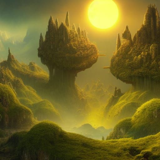 Exotic Civilization on Vivid Alien Planet