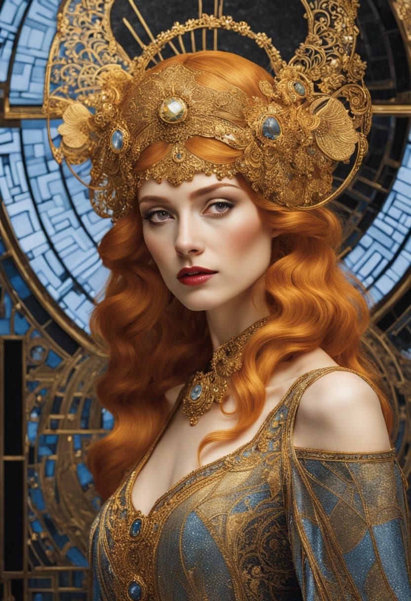 Art Nouveau Detective Suspects in Klimt Style