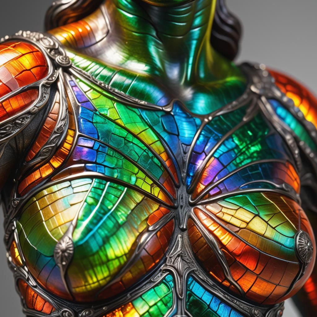 Ammolite Venus Goddess Statue: Hyper-Realistic Product Photo...