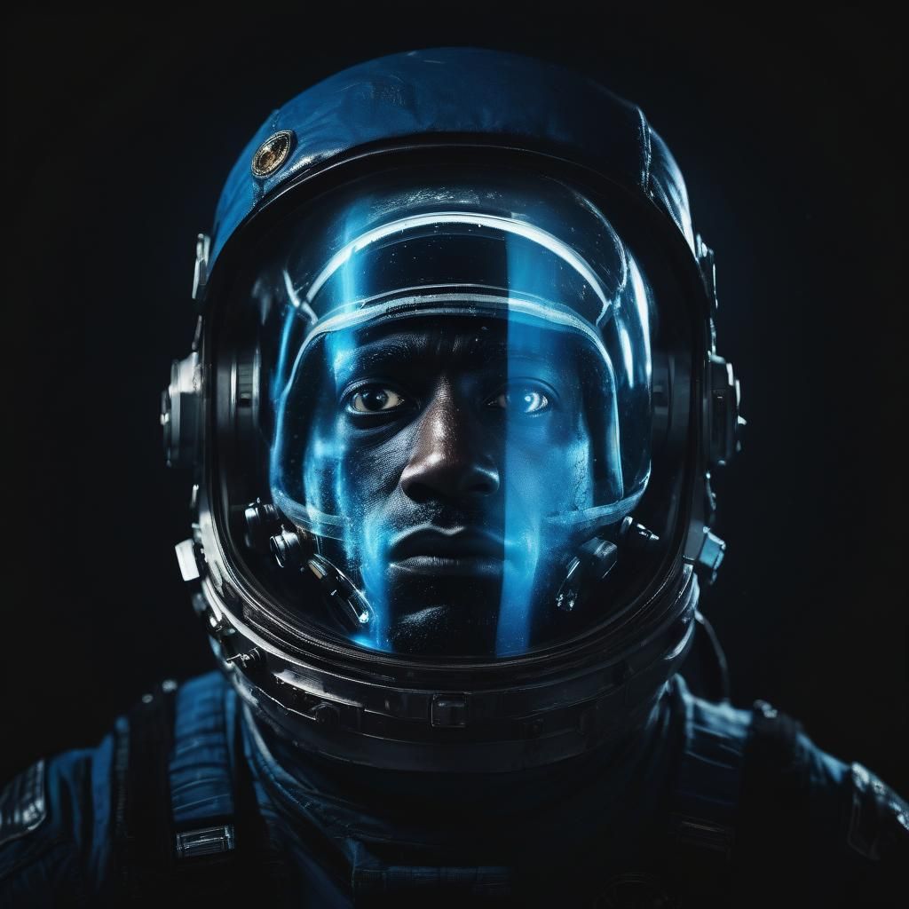 Astronaut Superhero in Deep Space Portrait