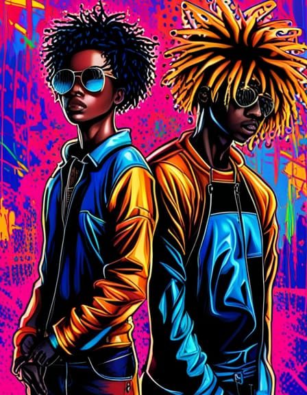 AFRO BLACK AND ASIAN_FEMALE AND MALE_CYBER PUNK (MIDNIGHT) 
...