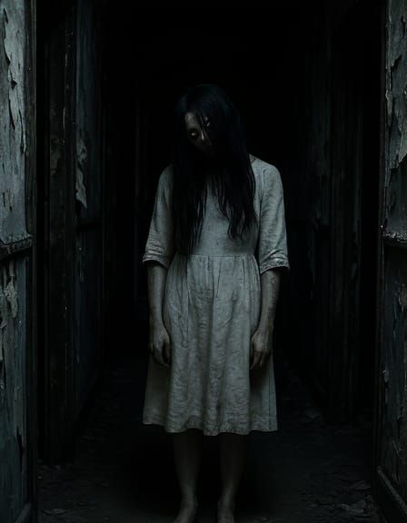 Eerie Horror Scene in Abandoned House