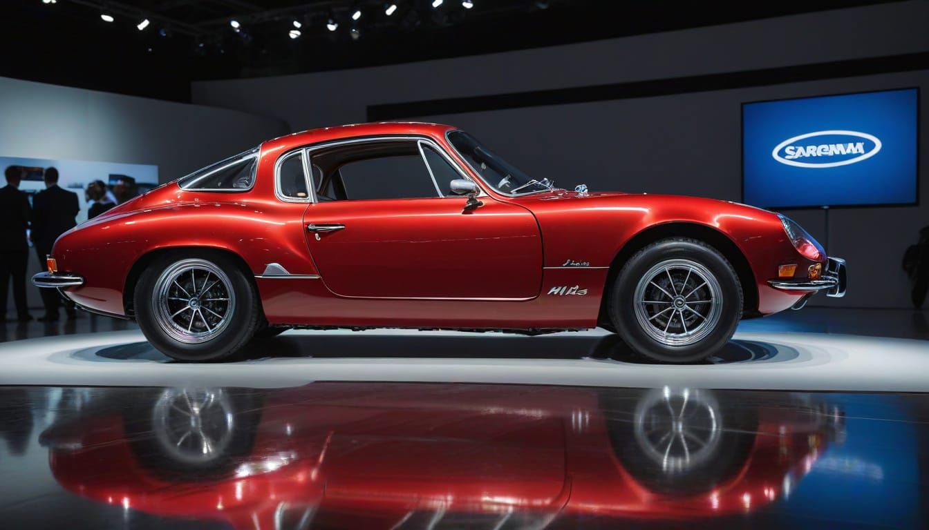 1972 Ruby Red Alpine A110 Hyperrealistic Painting