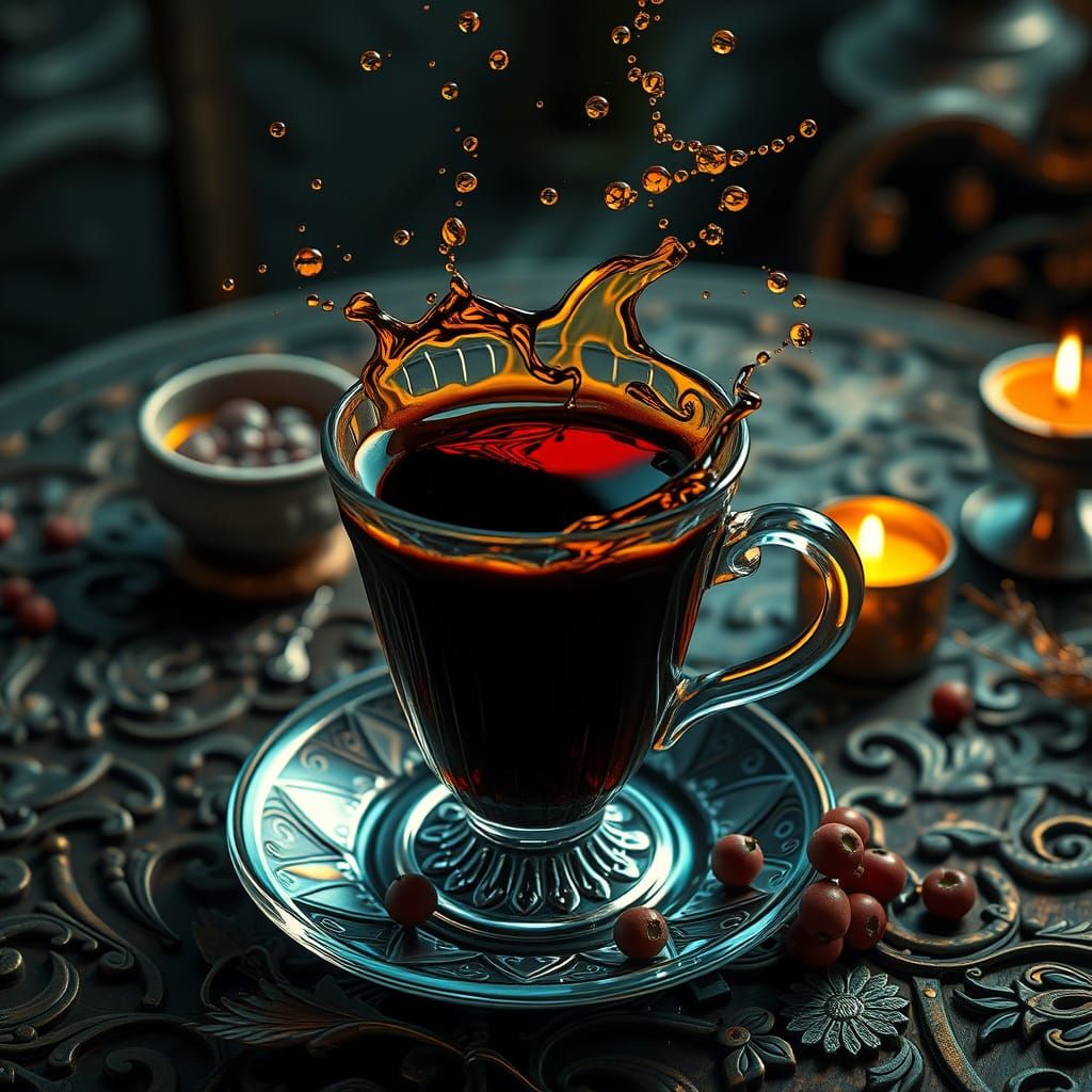 Divine Coffee Cup with Fantastical Details