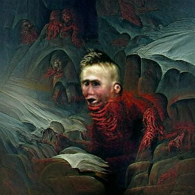 Man Consumed by Hellfire: A Dark Fantasy Horror