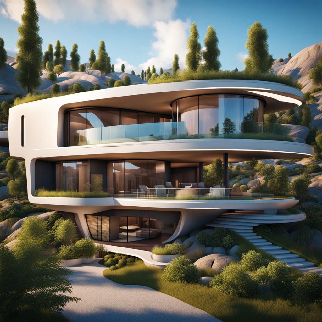 Futuristic Village: Extravagant Houses in 8K Resolution