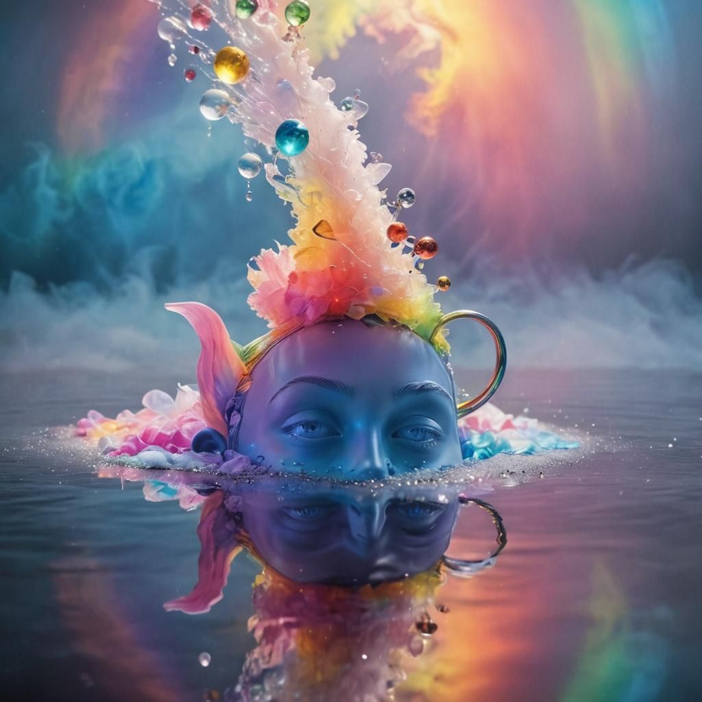 Surreal Dreamer's Face in Luminous Rayograph Style
