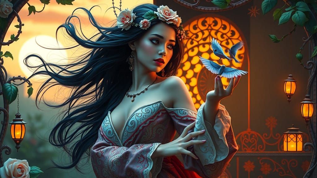 Ethereal Dervish Sorceress in Baroque Dollhouse