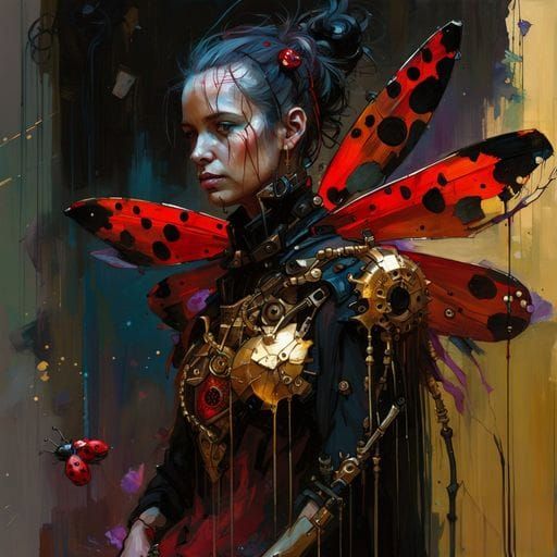 Armored Ladybug with Scythe Arms in Metallic Detail