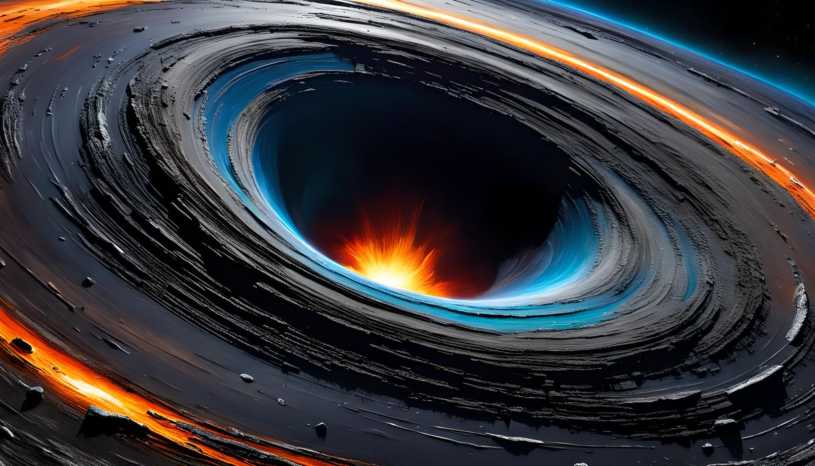 Epic Black Hole Event Horizon in Hyperrealistic Style