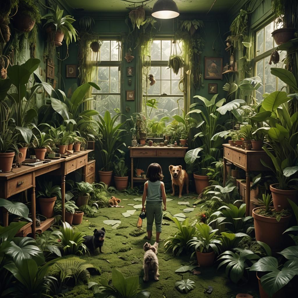 Jungle Room Rescue: Girl and Tiny Hairy Dogs