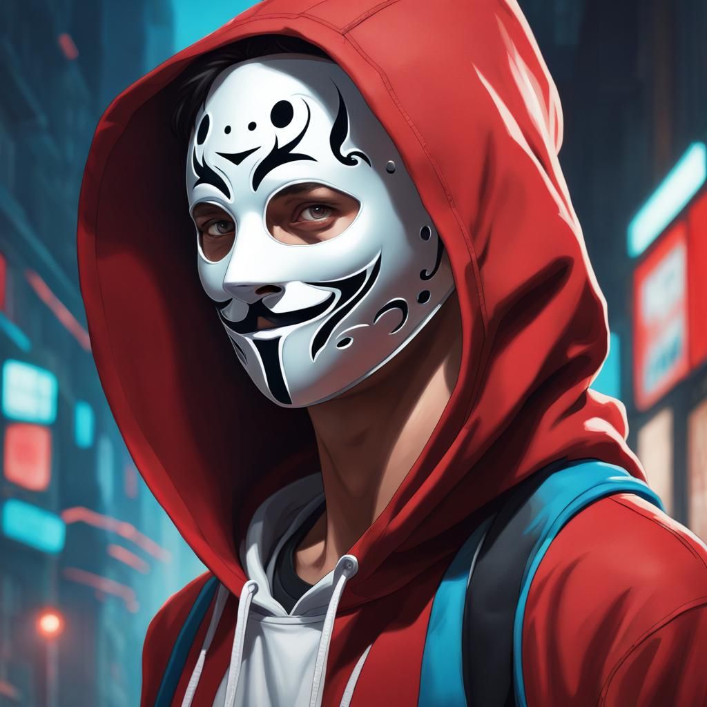 Masked Teen Portrait in Artgerm Style