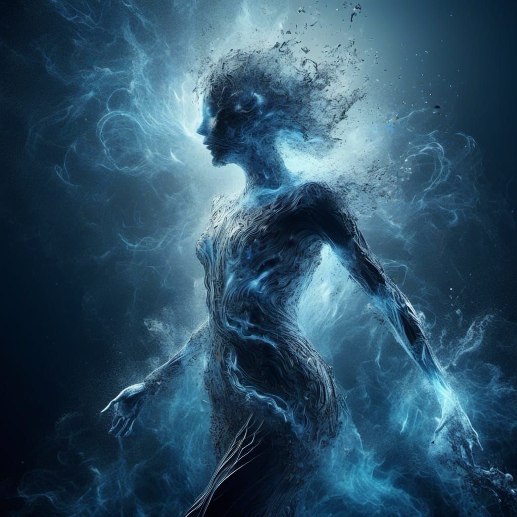 Luminescent Energy Female Form in Fantasy Style