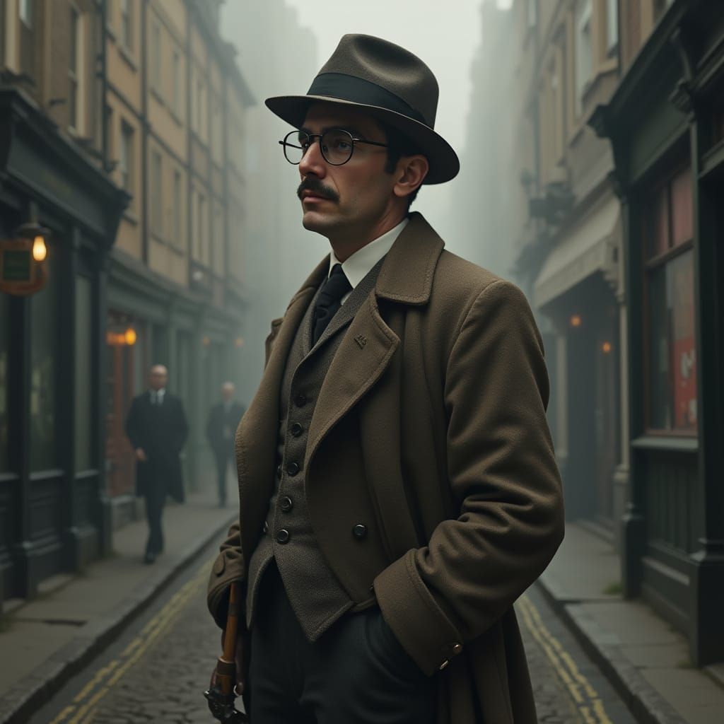 Gritty Victorian Detective in Fog-Shrouded London