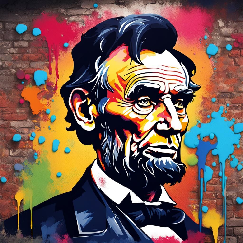 Abraham Lincoln as Beautiful Woman in Graffiti Art