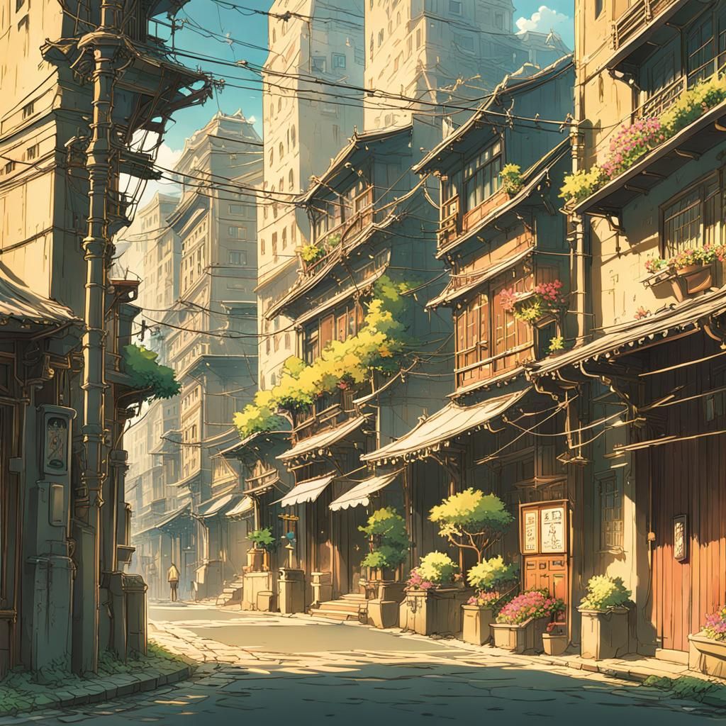 Anime Key Visual of Big Town by Ghibli